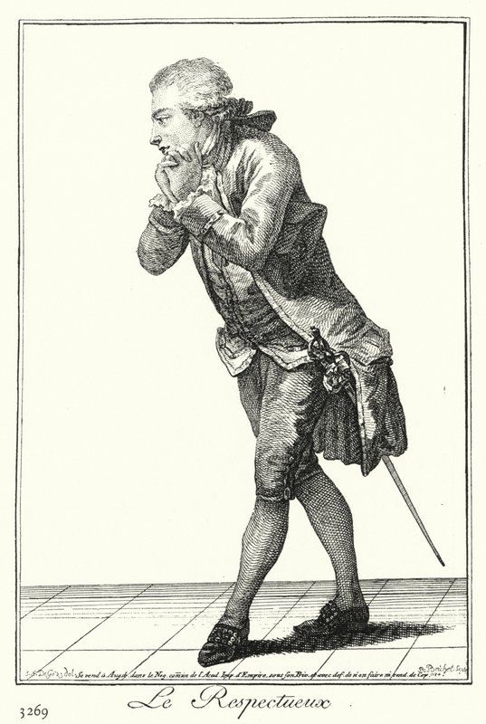 O Homem Respeitoso (gravura) de Joseph Franz von (after) Goez