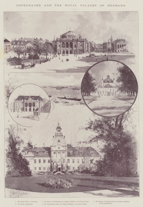 Copenhague e os palácios reais da Dinamarca de Joseph Holland Tringham