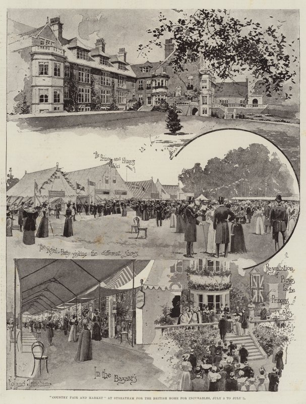 Feira do País e Mercado em Streatham para o Lar Britânico para Incuráveis, de 3 de julho a 5 de julho de Joseph Holland Tringham