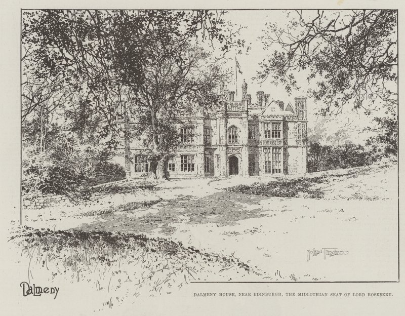 Dalmeny House, perto de Edimburgo, a sede do Lorde Midlothian Rosebery de Joseph Holland Tringham