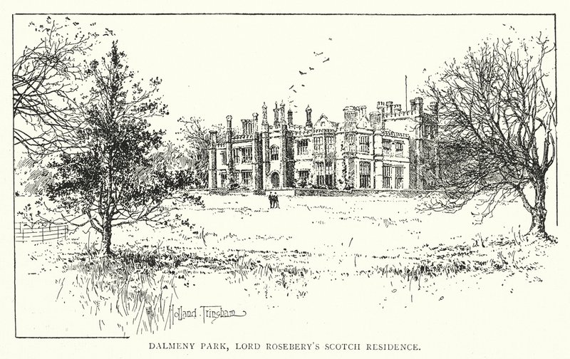 Dalmeny Park, residência escocesa de Lord Rosebery (litografia) de Joseph Holland Tringham