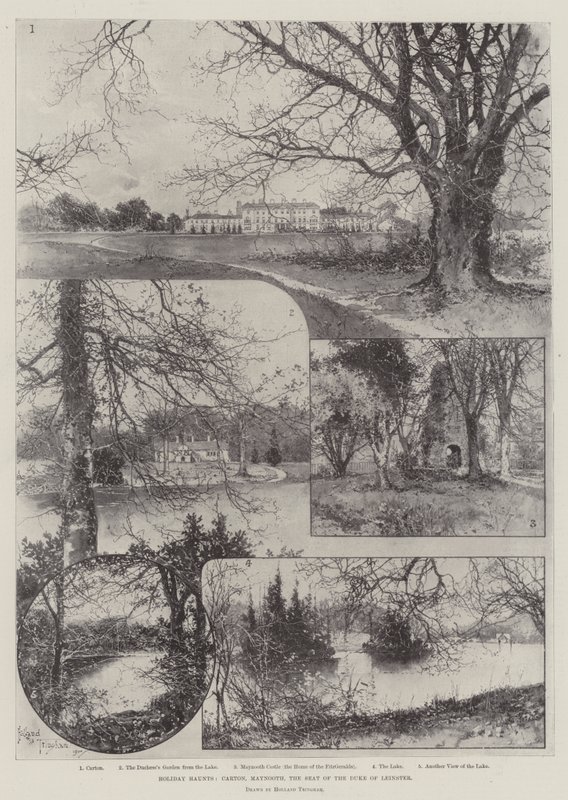 Feriados assombra, Carton, Maynooth, o assento do duque de Leinster de Joseph Holland Tringham