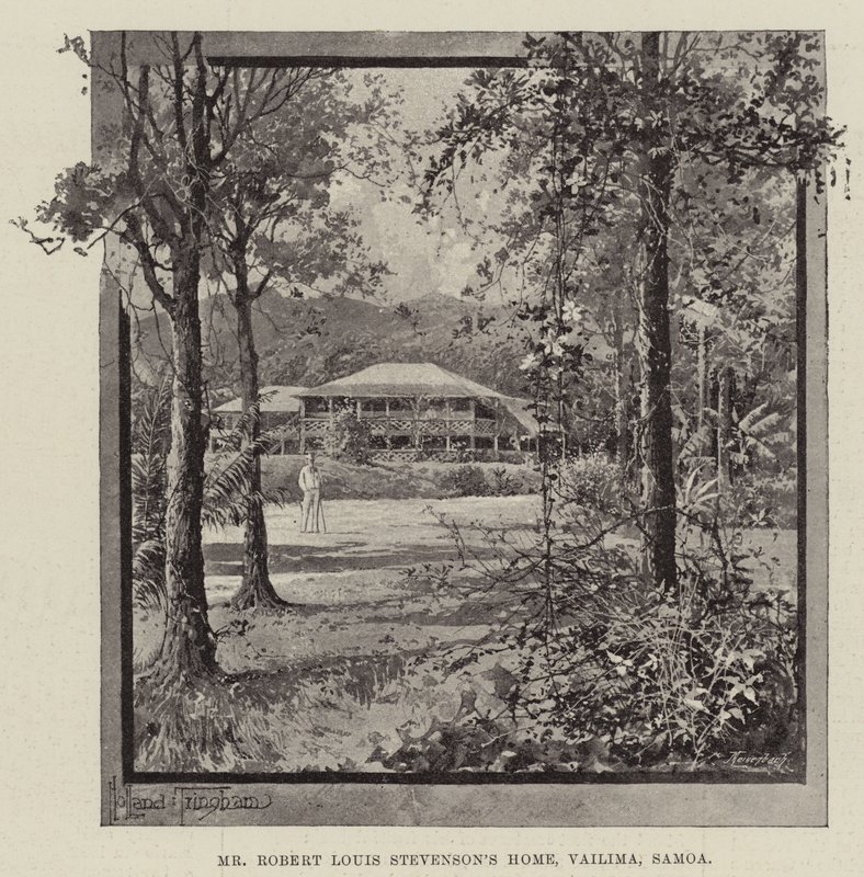 Casa do Sr. Robert Louis Stevenson, Vailima, Samoa de Joseph Holland Tringham