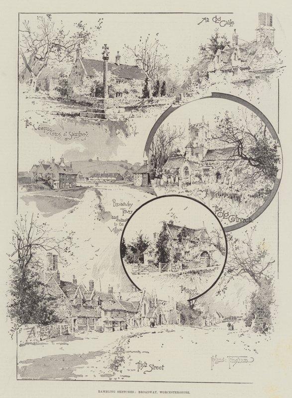 Esboços desconexos, Broadway, Worcestershire de Joseph Holland Tringham