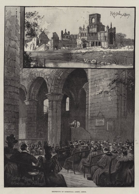 Reabertura da Abadia de Kirkstall, em Leeds de Joseph Holland Tringham