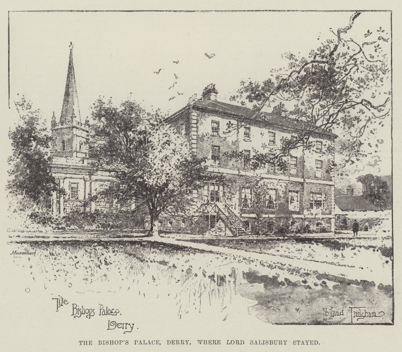O Palácio do Bispo, Derry, onde Lord Salisbury ficou de Joseph Holland Tringham