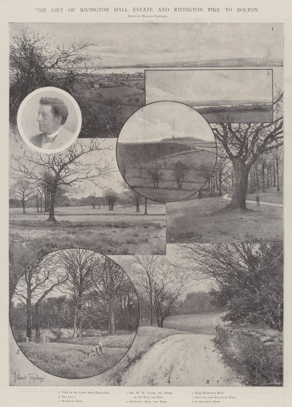 O presente de Rivington Hall Estate e Rivington Pike para Bolton de Joseph Holland Tringham
