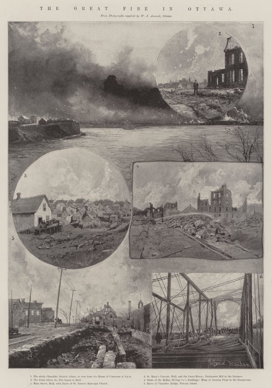 O grande incêndio em Ottawa de Joseph Holland Tringham