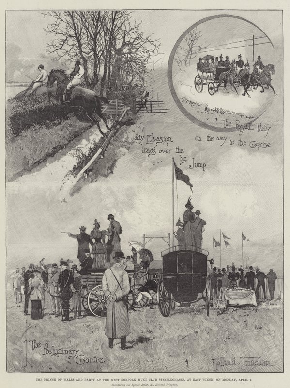 O Príncipe de Gales e a Festa no Oeste Norfolk Hunt Club Steeplechases, em East Winch, na segunda-feira, 9 de abril de Joseph Holland Tringham