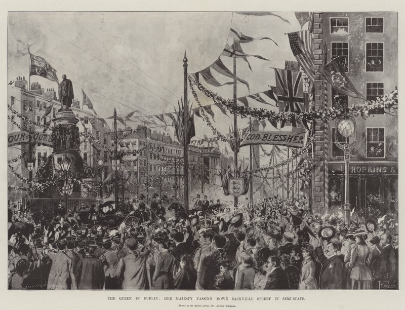 A Rainha em Dublin, Sua Majestade passando pela Rua Sackville em Semi-Estado de Joseph Holland Tringham