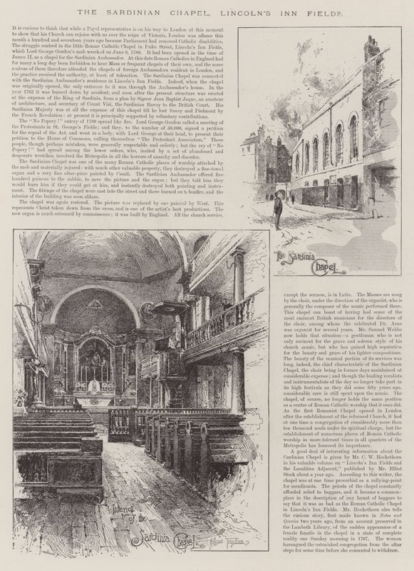 Capela da Sardenha, Lincoln&39;s Inn Fields de Joseph Holland Tringham