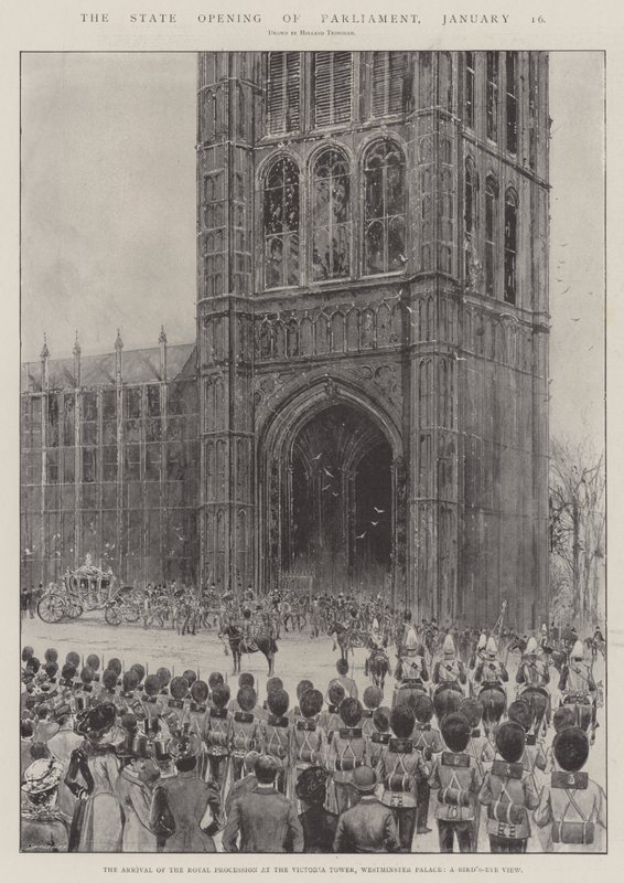 A abertura do estado do parlamento, 16 janeiro de Joseph Holland Tringham