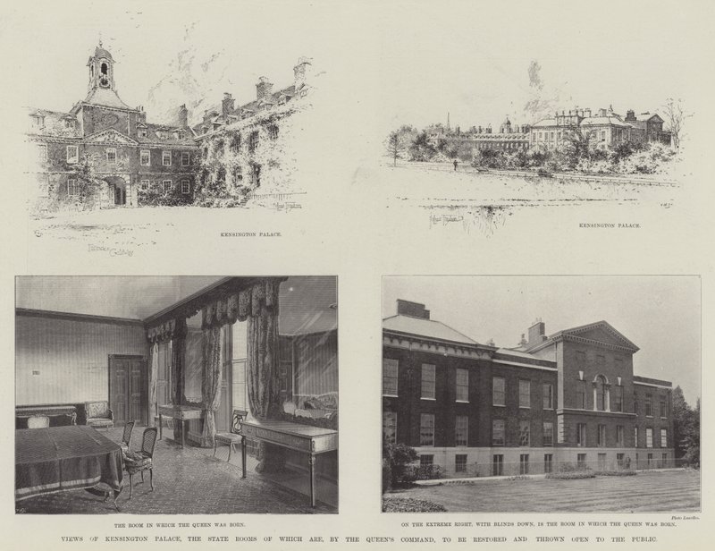 Vistas do Palácio de Kensington, as Salas de Estado das quais são, pelo Comando da Rainha, para serem restauradas e abertas ao público. de Joseph Holland Tringham