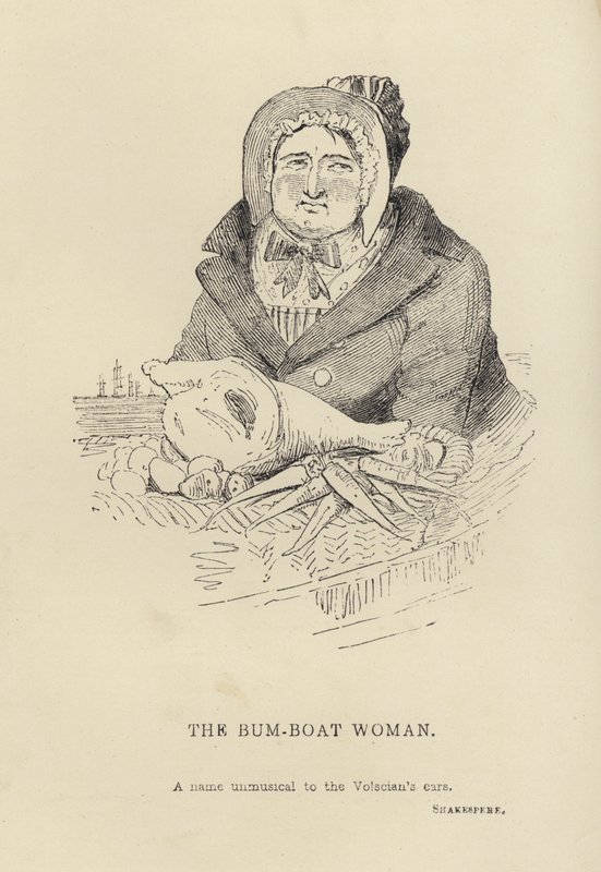 Kenny Meadows: The Bum-Boat Woman (gravura) de Joseph Kenny (after) Meadows