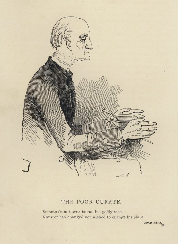 Kenny Meadows: The Poor Curate (gravura) de Joseph Kenny (after) Meadows