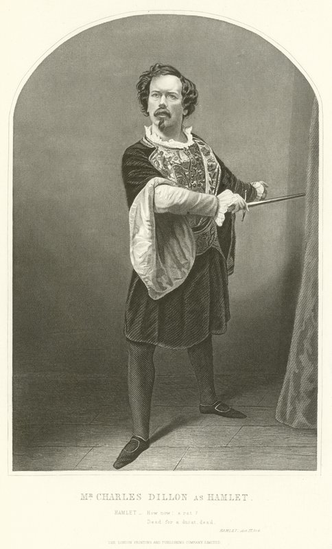 Sr. Charles Dillon como Hamlet, Ato III, Cena IV de Joseph Kenny Meadows