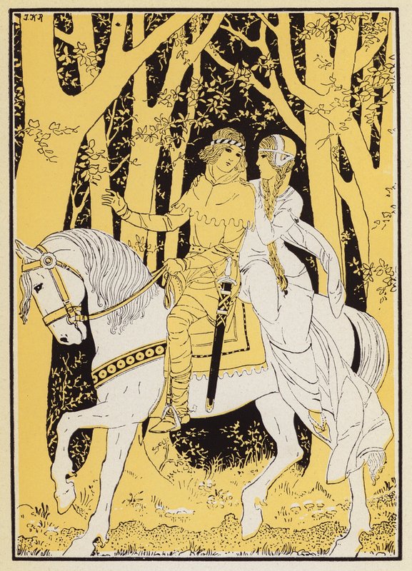 Aucassin et Nicolette (litografia a cores) de Joseph Kuhn Regnier