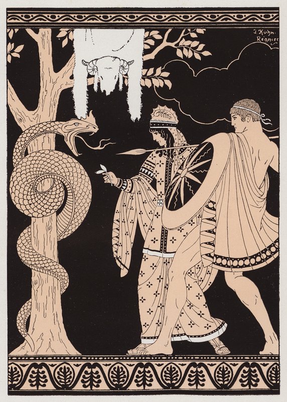 Jasão e o Tosão de Ouro (litografia a cores) de Joseph Kuhn Regnier