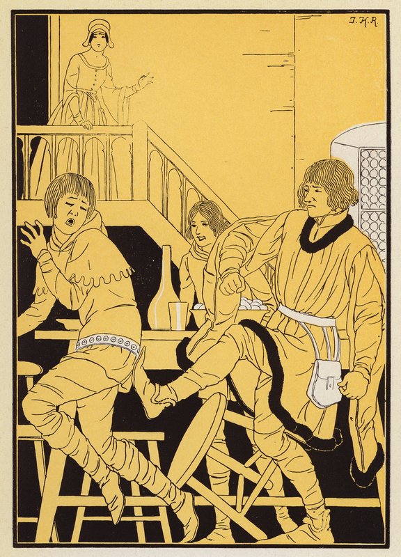 Le Pauvre Clerc (litografia a cores) de Joseph Kuhn Regnier