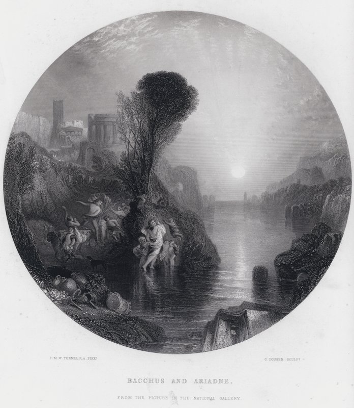 Bacchus e Ariadne (gravura) de Joseph Mallord William (after) Turner