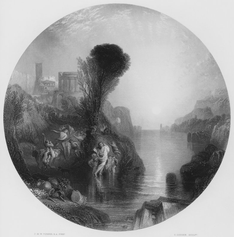 Bacchus e Ariandne, da foto na Galeria Nacional (gravura) de Joseph Mallord William (after) Turner
