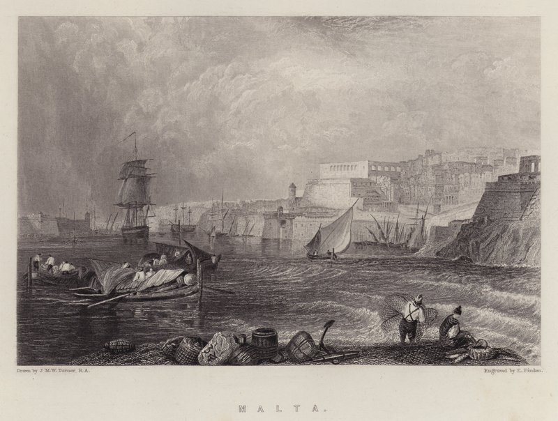 Malta (cor litho) de Joseph Mallord William (after) Turner