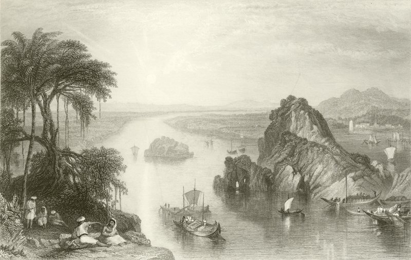 Cena, em, colgong, ligado, a, ganges de Joseph Mallord William Turner