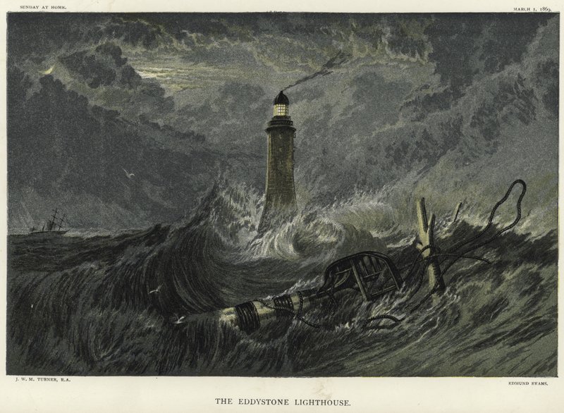 O farol de Eddystone nas rochas de Eddystone de Joseph Mallord William Turner