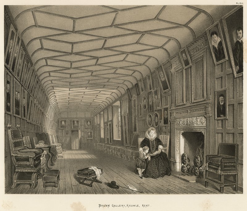 Galeria marrom, Knowle, Kent de Joseph Nash