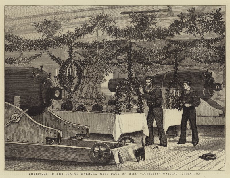 Natal no Mar de Marmora, Mess Deck da HMS Achilles esperando Inspeção de Joseph Nash