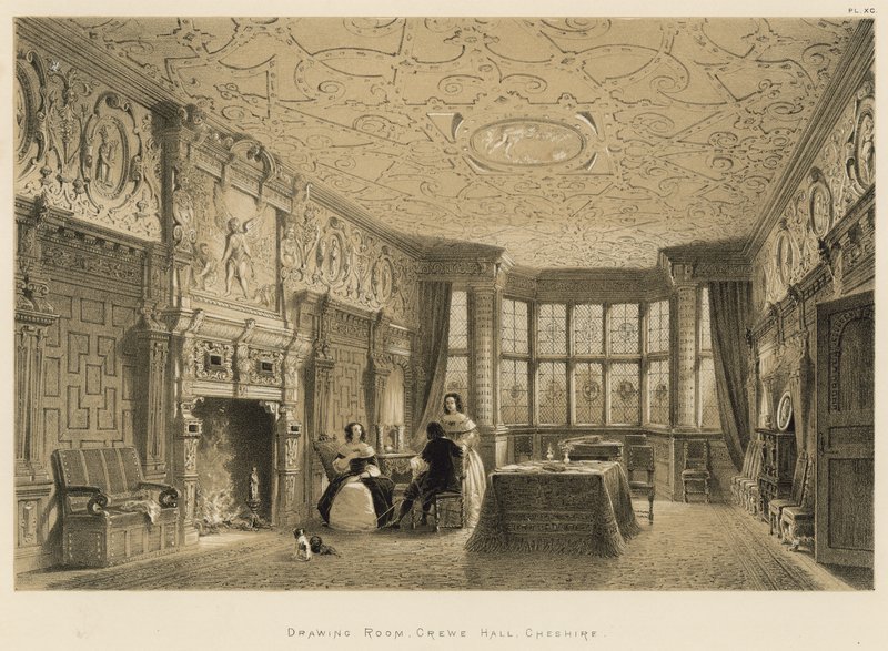 Sala de desenho, Crewe Hall, Cheshire de Joseph Nash