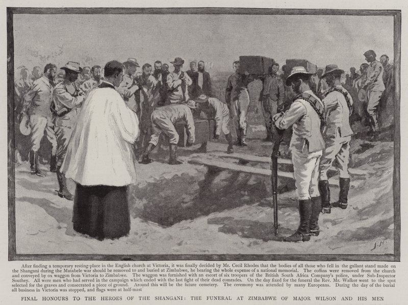 Honras Finais aos Heróis dos Shangani, o Funeral no Zimbábue do Major Wilson e seus Homens de Joseph Nash
