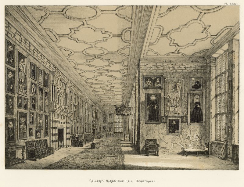 Galeria, Hardwicke Hall, Derbyshire de Joseph Nash