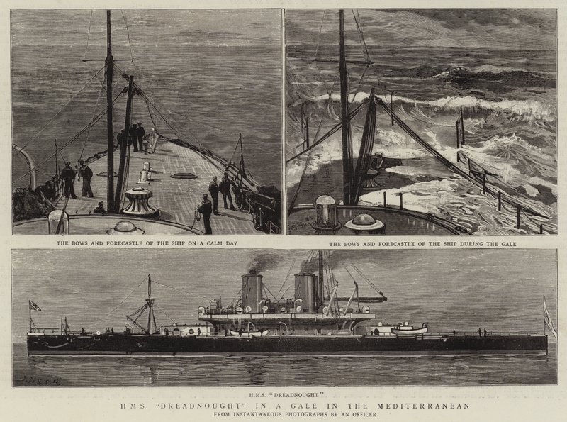 HMS Dreadnought em um vendaval no Mediterrâneo de Joseph Nash