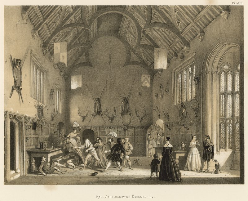Corredor, Athelhampton, Dorsetshire de Joseph Nash