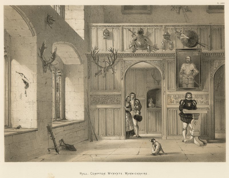 Salão, Compton Wynyate, Warwickshire de Joseph Nash