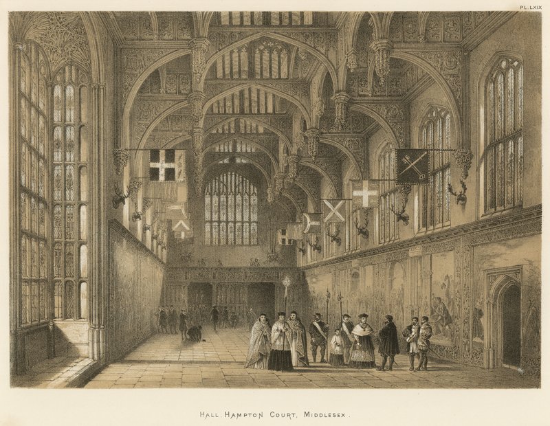 Salão, Hampton Court, Middlesex de Joseph Nash