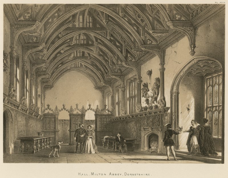 Salão, abadia de Milton, Dorsetshire de Joseph Nash