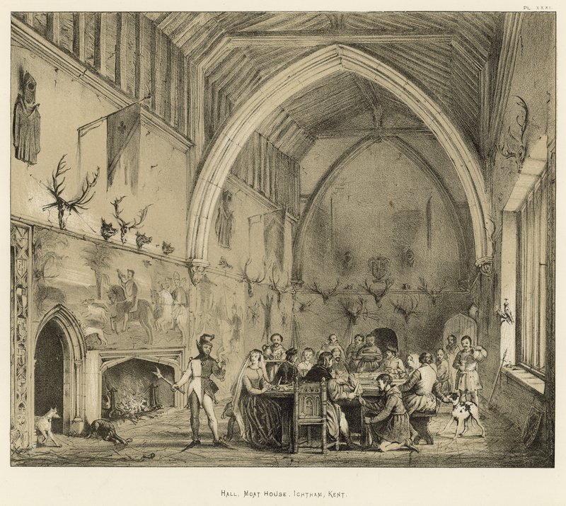 Salão, Moat House, Ightham, Kent de Joseph Nash