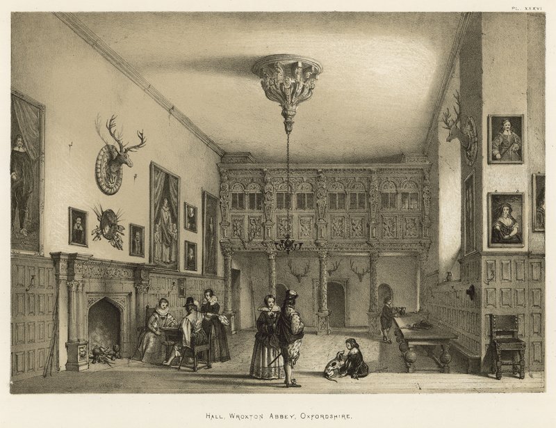 Salão, abadia de Wroxton, Oxfordshire de Joseph Nash