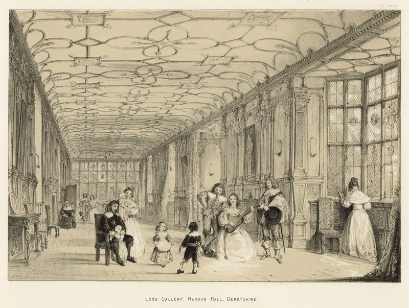 Long Galeria, Haddon Hall, Derbyshire de Joseph Nash
