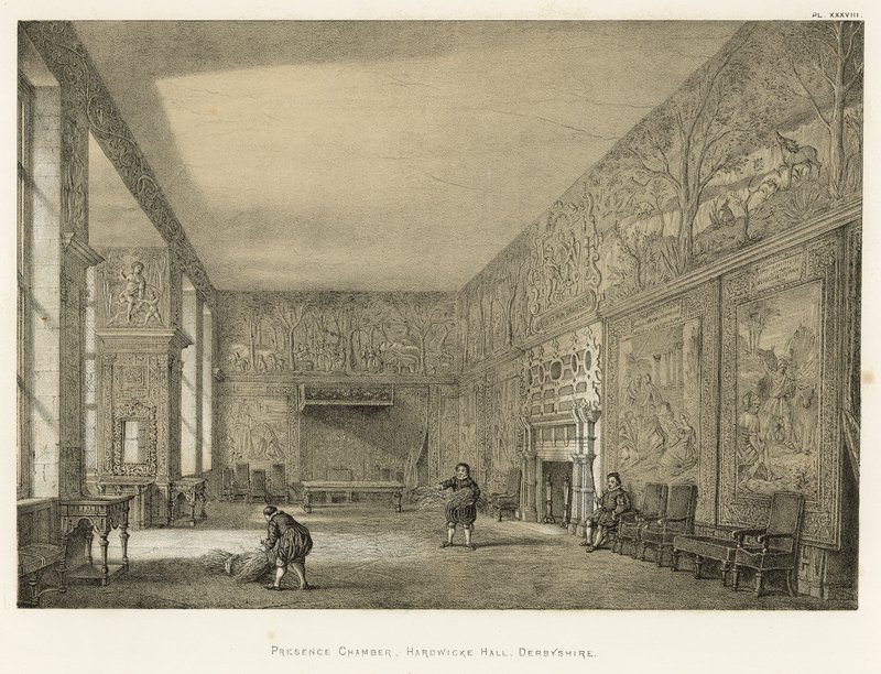 Câmara de Presença, Hardwicke Hall, Derbyshire de Joseph Nash