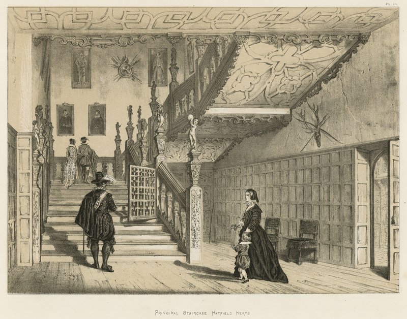Escadaria Principal, Hatfield, Herts de Joseph Nash