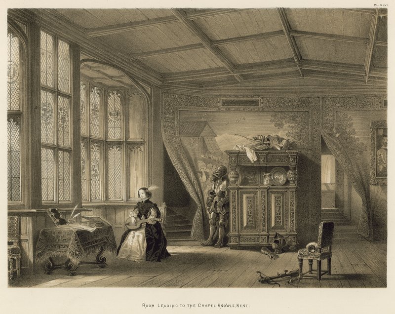 Quarto que leva à capela, Knowle, Kent de Joseph Nash