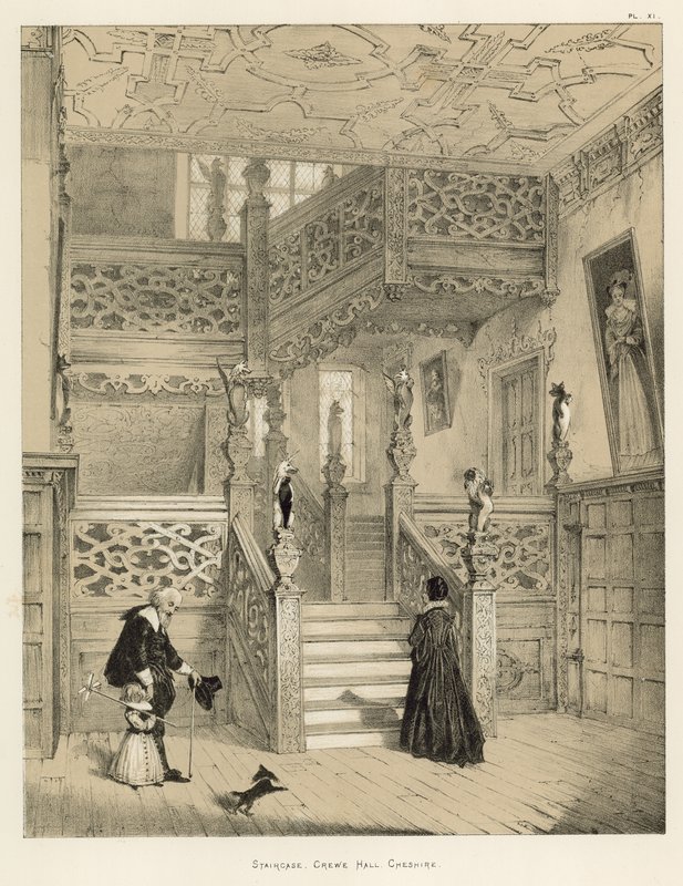 Escadaria, Crewe Hall, Cheshire de Joseph Nash