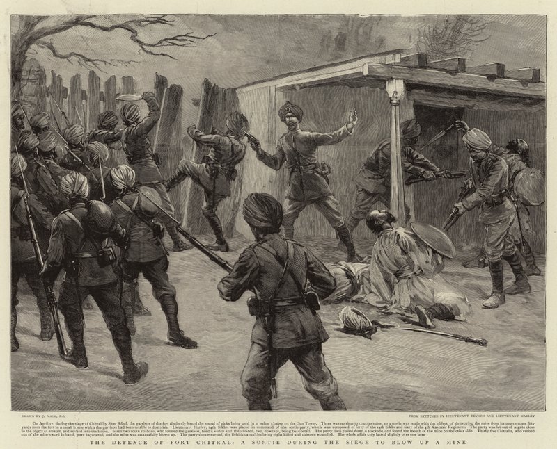 A defesa de Fort Chitral, A Sortie durante o cerco para explodir uma mina de Joseph Nash