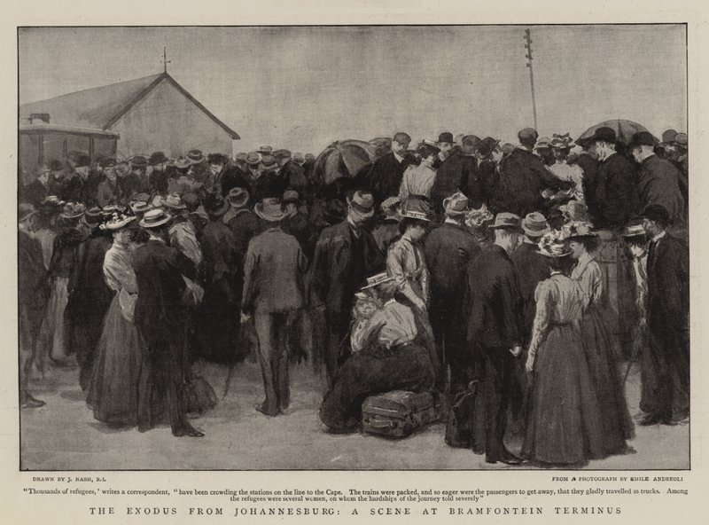 O Êxodo de Joanesburgo, uma cena em Bramfontein Terminus de Joseph Nash