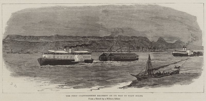 O primeiro regimento de Staffordshire a caminho de Wady Halfa de Joseph Nash