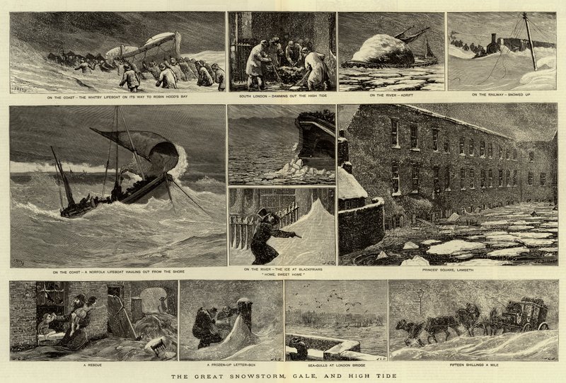 A grande tempestade de neve, vendaval e maré alta de Joseph Nash