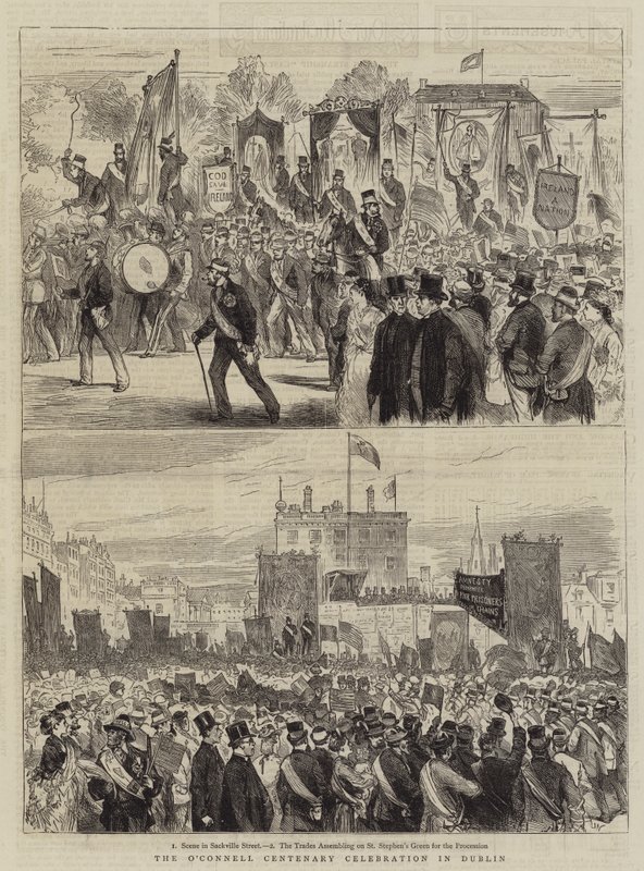 Celebração do Centenário O&39;Connell em Dublin de Joseph Nash